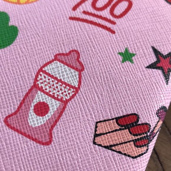 Emoji Clutch 🌈 👻 😎 🌵 🍒 💯 💅 Vegan 🌱 secure Zip closure. - Picture 8 of 16